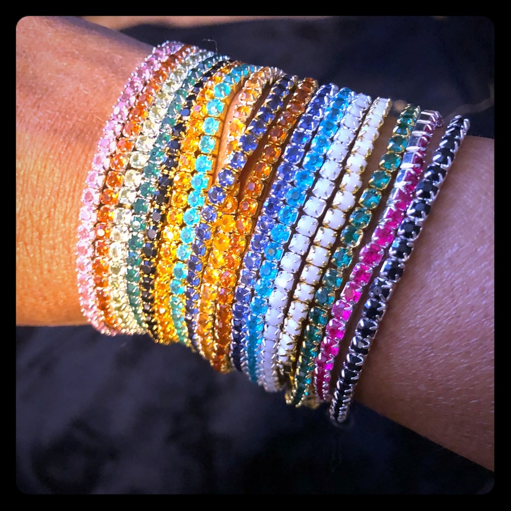Multi-colored crystal bracelets